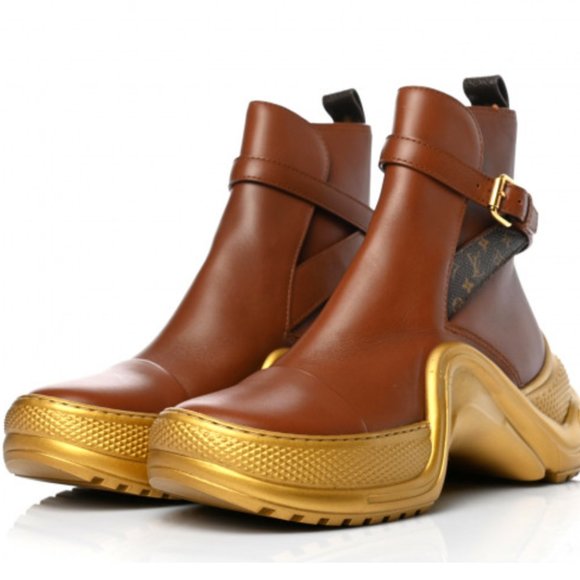 LOUIS VUITTON Calfskin LV Archlight Ankle Boots 37 Cognac Brown - Picture 2 of 4